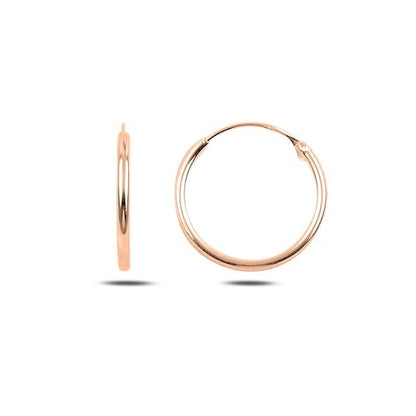 Sterling Silver Rose Gold Plated 10 - 50 mm Hoops