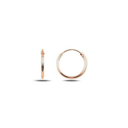 Sterling Silver Rose Gold Plated 10 - 50 mm Hoops