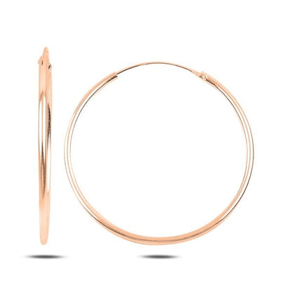 Sterling Silver Rose Gold Plated 10 - 50 mm Hoops