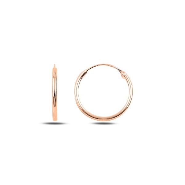 Sterling Silver Rose Gold Plated 10 - 50 mm Hoops