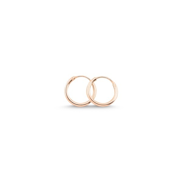 Sterling Silver Rose Gold Plated 10 - 50 mm Hoops