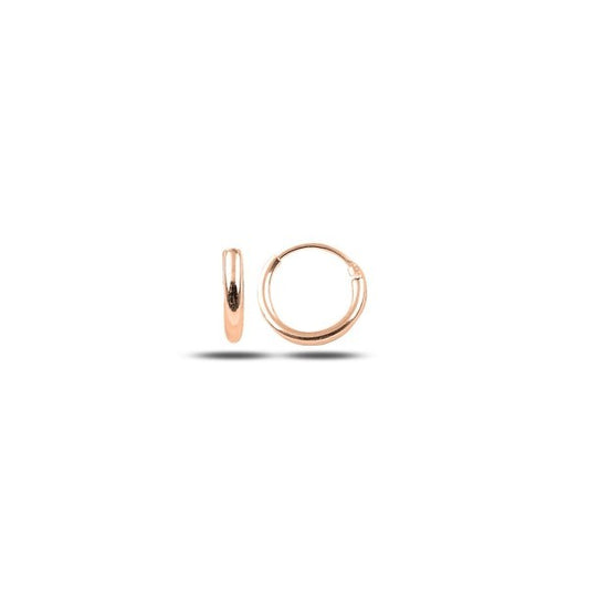 Sterling Silver Rose Gold Plated 10 - 50 mm Hoops