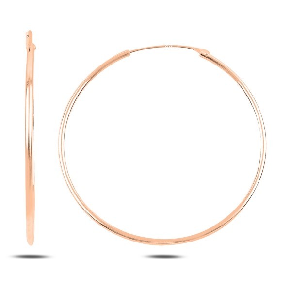 Sterling Silver Rose Gold Plated 10 - 50 mm Hoops