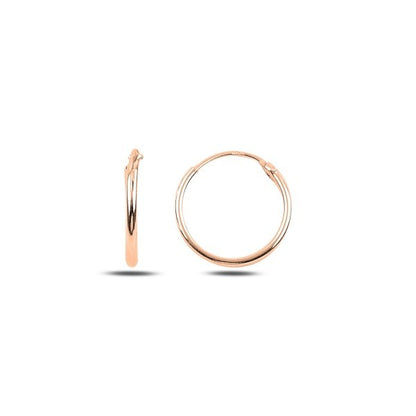 Sterling Silver Rose Gold Plated 10 - 50 mm Hoops