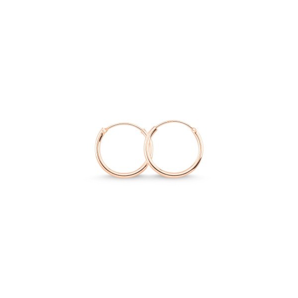 Sterling Silver Rose Gold Plated 10 - 50 mm Hoops