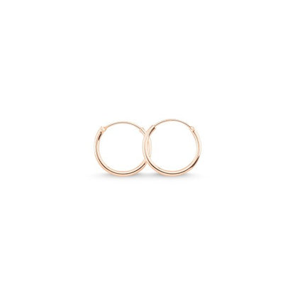 Sterling Silver Rose Gold Plated 10 - 50 mm Hoops