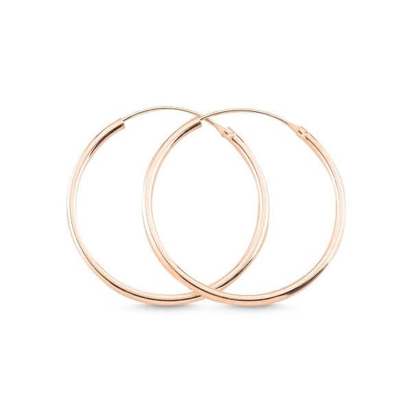 Sterling Silver Rose Gold Plated 10 - 50 mm Hoops