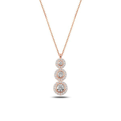Sterling Silver Rhodium Plated CZ Necklace