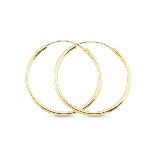 Sterling Silver Gold Plated 10 - 50 mm Hoops