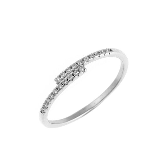 Sterling Silver Rhodium Plated CZ Ring