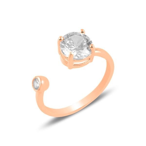 Sterling Silver Rose Gold Plated CZ Ring