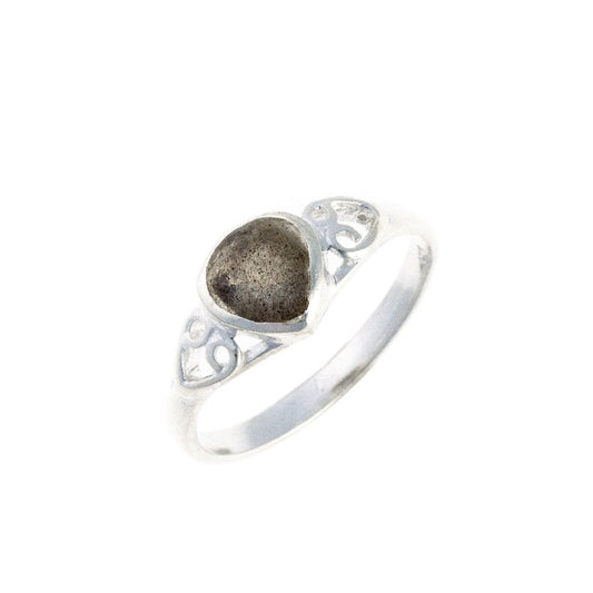 Labradorite stone silver ring