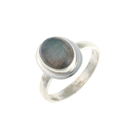 Sterling Silver Oval Labradorite Ring