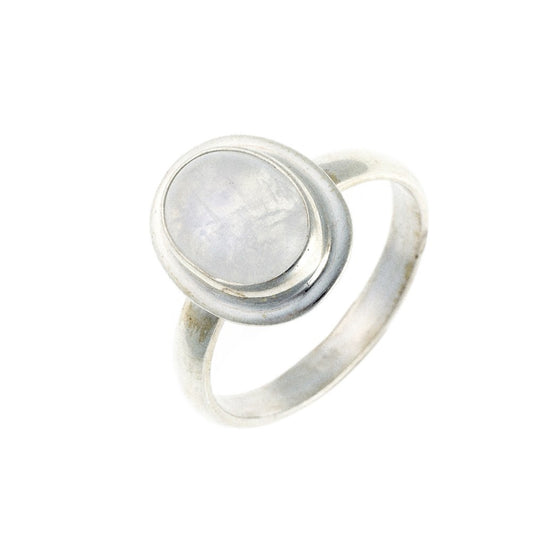 Sterling Silver Oval Moonstone Ring