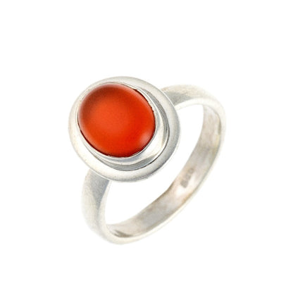 Sterling Silver Oval Carnelian Ring