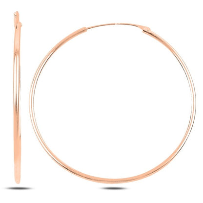 Sterling Silver Rose Gold Plated 10 - 50 mm Hoops