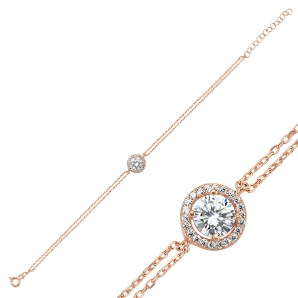 Sterling Silver Rose Gold Plated Soleste Bracelet