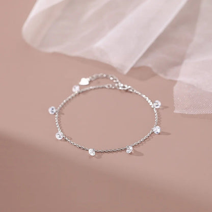 Sterling Silver Rhodium Plated CZ Bracelet