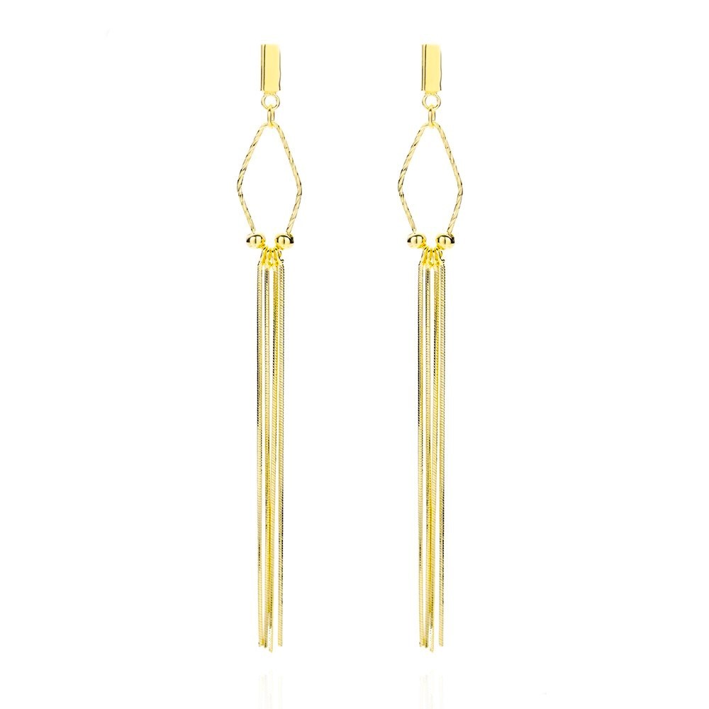 Sterling Silver Gold Plated Chain Drop Earrings