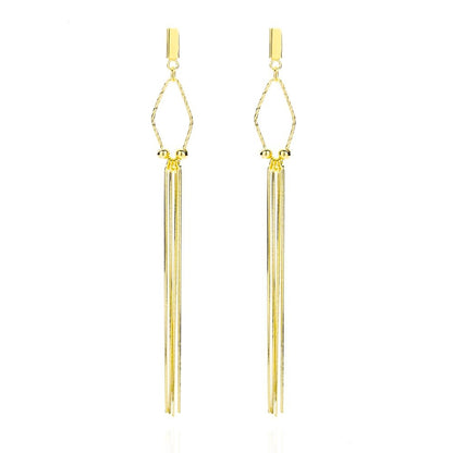 Sterling Silver Gold Plated Chain Drop Earrings