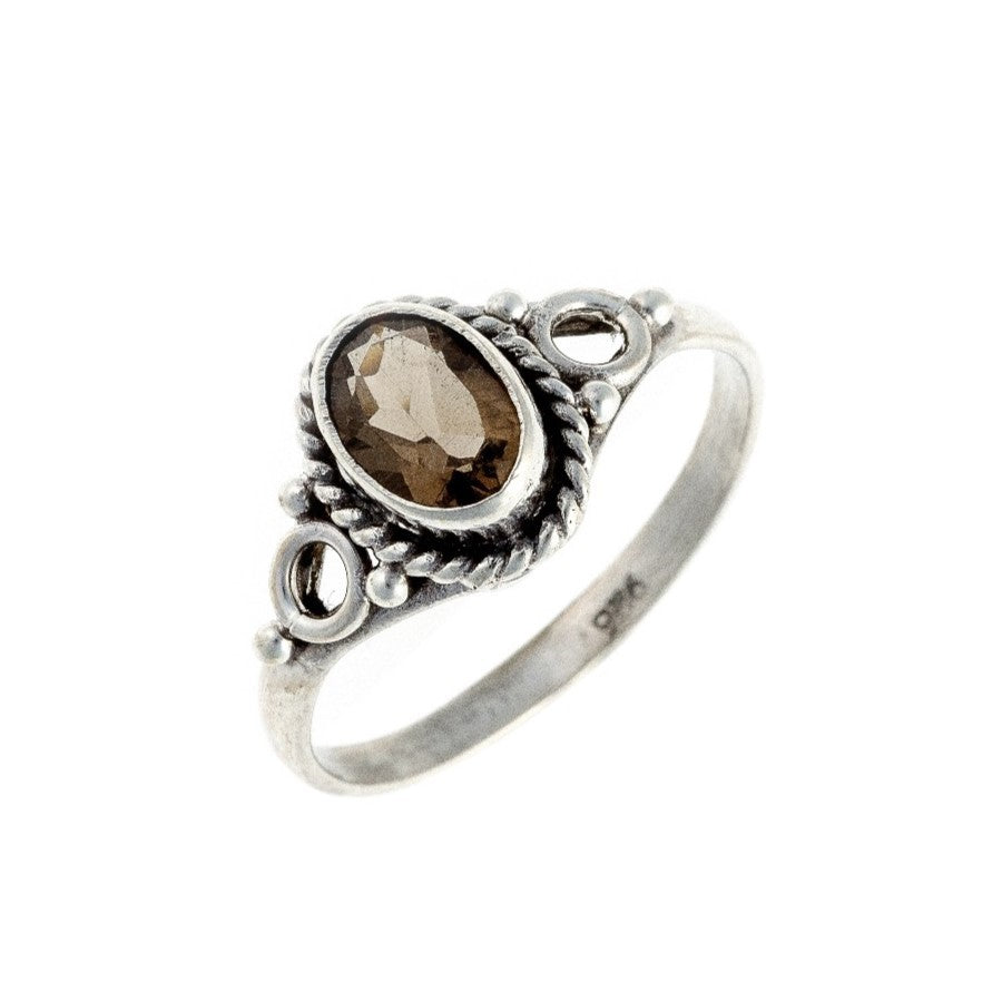 Smoky Quartz silver ring