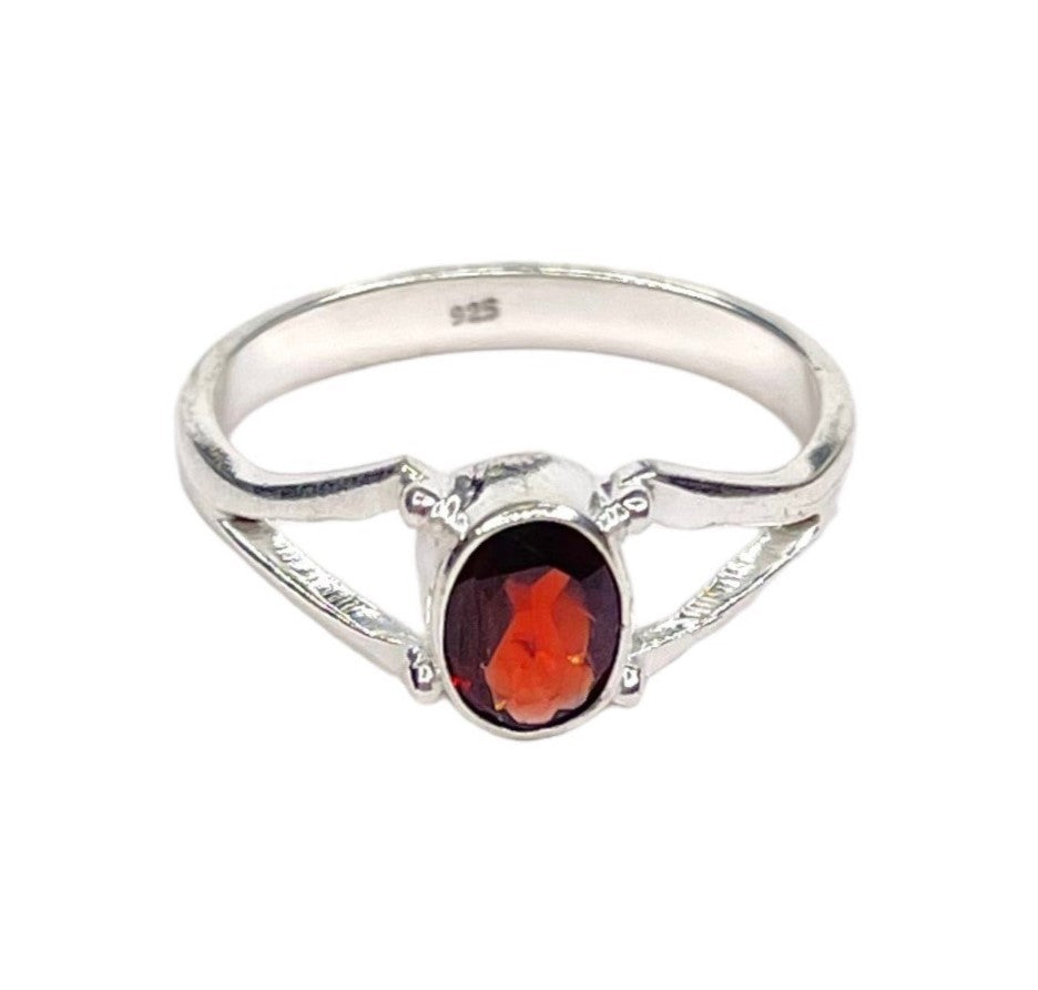 Sterling Silver Garnet Ring