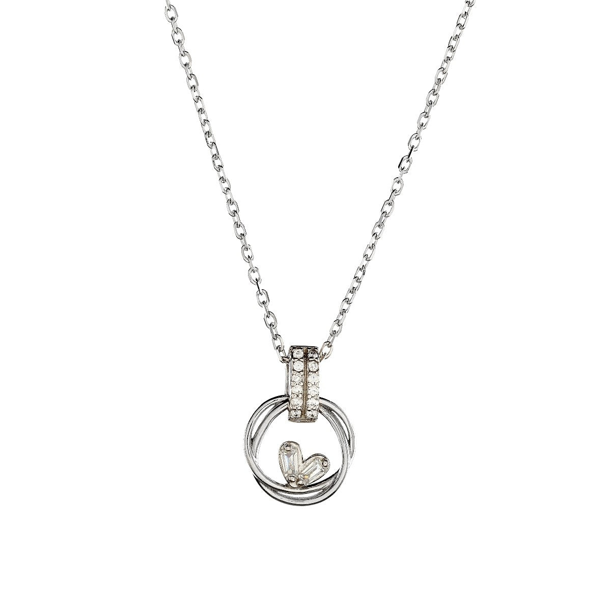 Sterling Silver Rose Gold Plated Circle Necklace