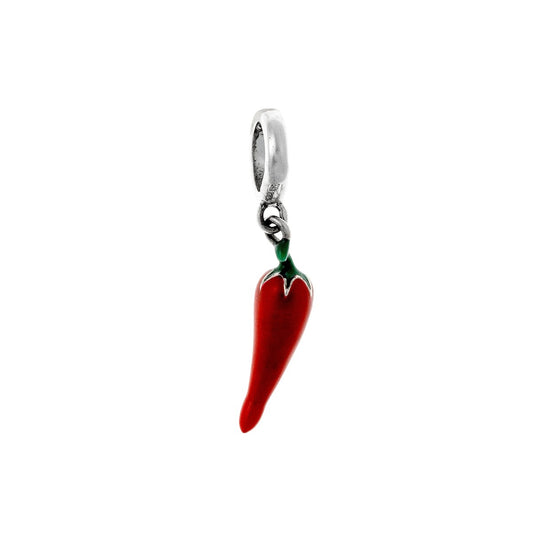 Sterling Silver Enamel Plated Chili Pepper Pendant