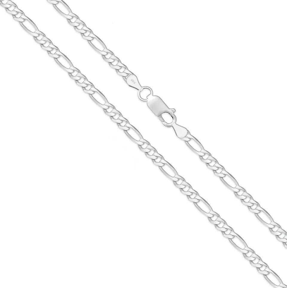 Sterling Silver 4.2 mm Figaro Chain