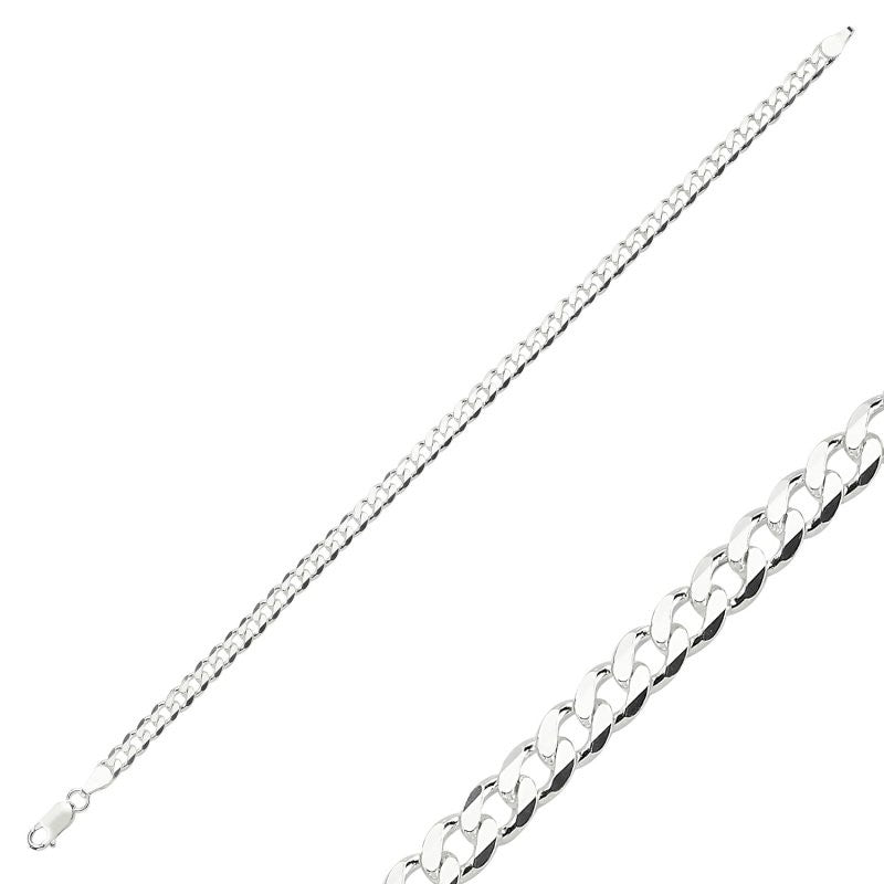 Sterling Silver 4.6 mm Curb Chain Bracelet