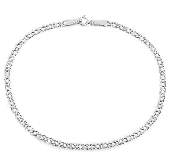 Sterling Silver 2.3 mm Rombo Chain Bracelet