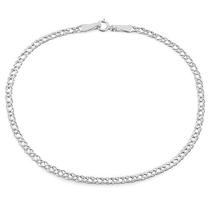 Sterling Silver 2.3 mm Rombo Chain Bracelet