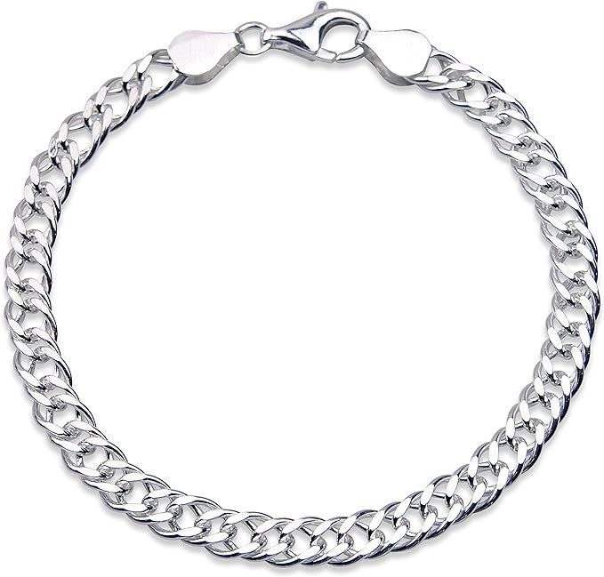 Sterling Silver 7.1 mm Rombo Chain Bracelet