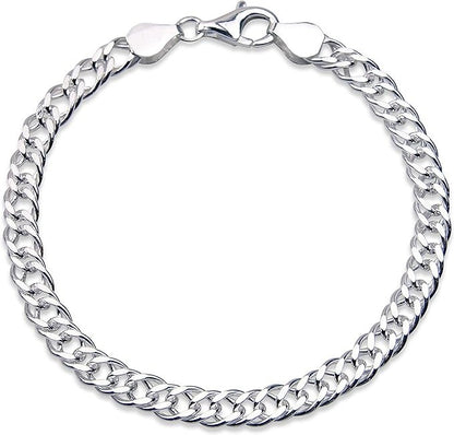 Sterling Silver 7.1 mm Rombo Chain Bracelet