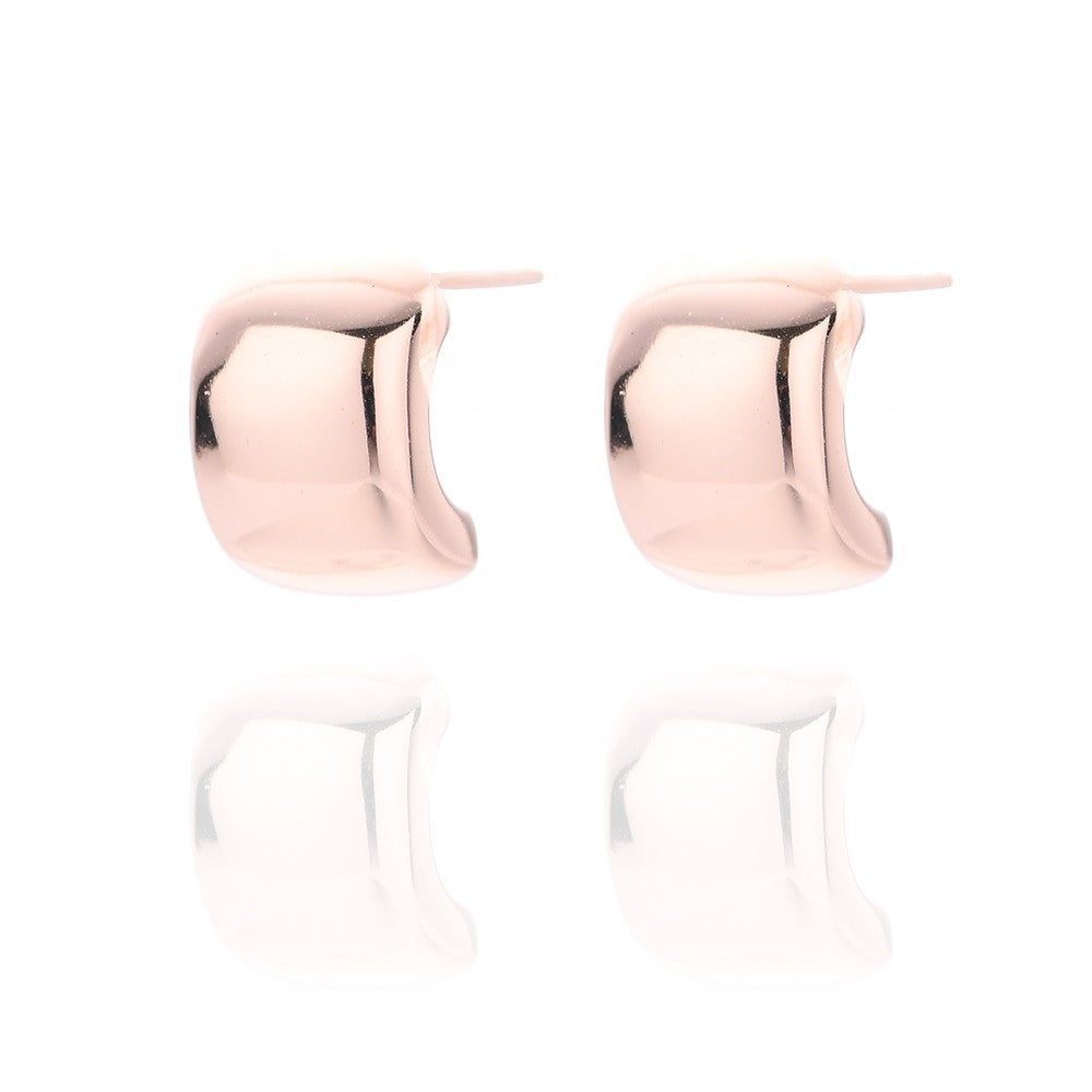 Sterling Silver Rose Gold Plated Stud Earrings