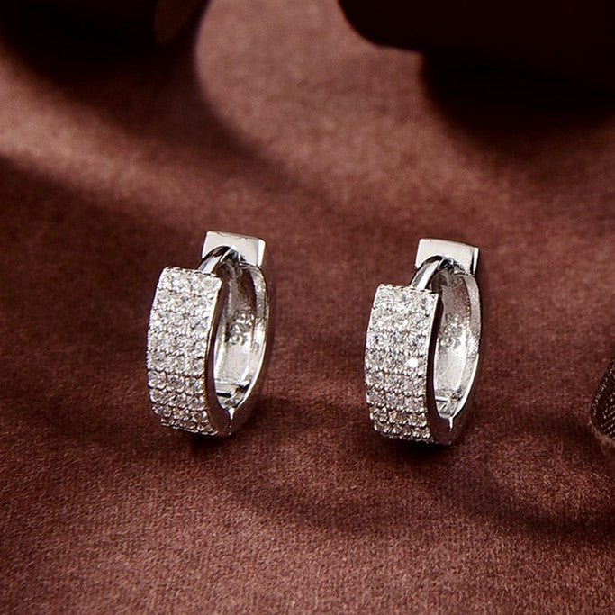 Sidabrinės rinkutės su 3 eilėmis cirkonių