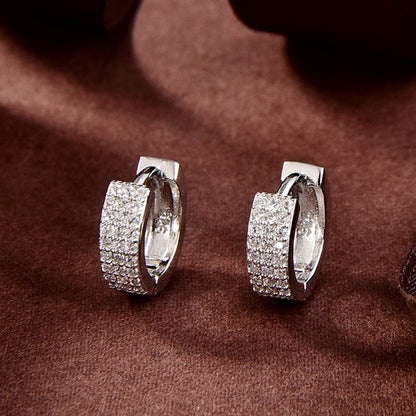 Sidabrinės rinkutės su 3 eilėmis cirkonių