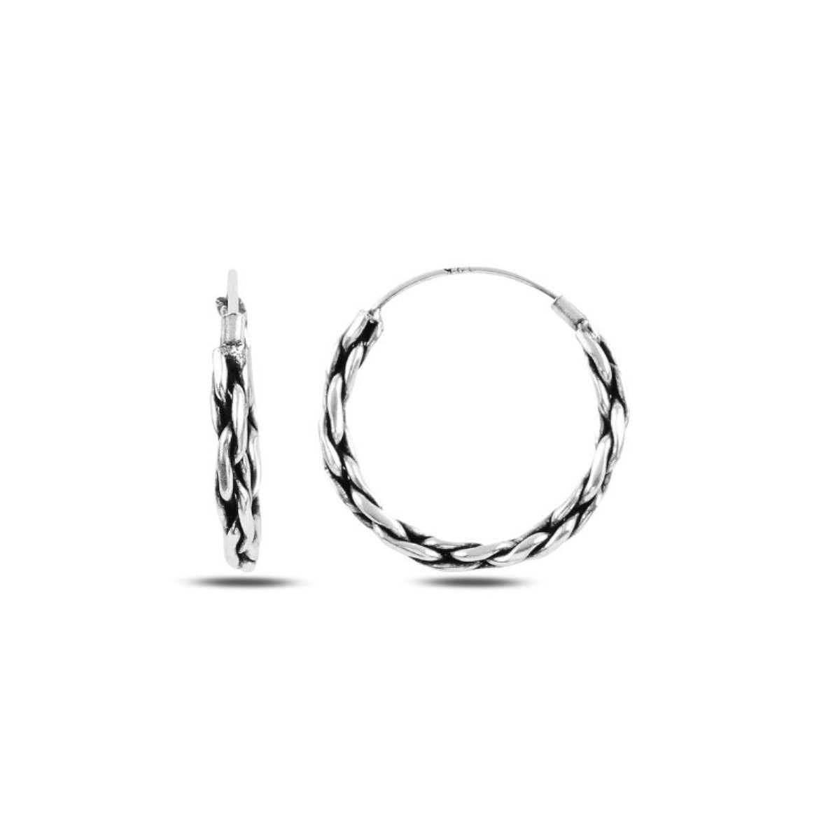 Oxidized Silver 12 - 30 mm Hoops