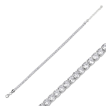 Sterling Silver Rhodium Plated 3 mm CZ Tennis Bracelet