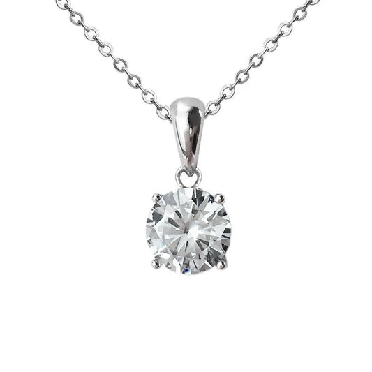 Sterling Silver Rhodium Plated CZ Necklace