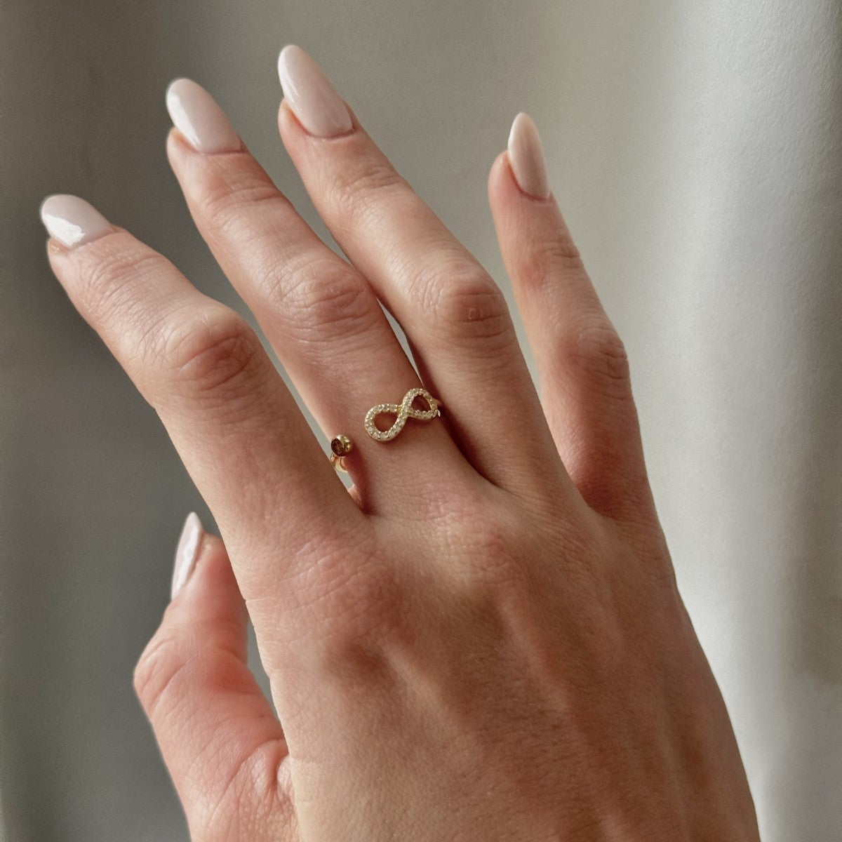 Sterling Silver Gold Plated CZ Infinity Ring