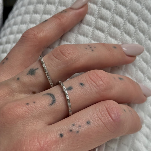 Sterling Silver Rhodium Plated CZ Band Ring