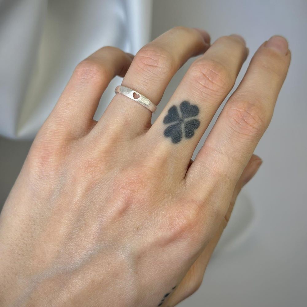 Sterling Silver Matte Heart Ring