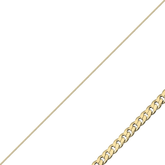 Sterling Silver Gold Plated 0.9 mm Curb Chain