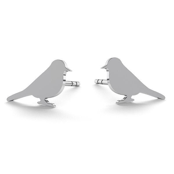 Sterling Silver Bird Stud Earrings