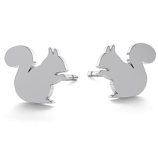 Sterling Silver Squirrel Stud Earrings