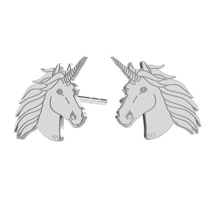 Sterling Silver Unicorn Stud Earrings