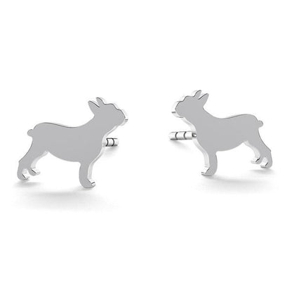 Sterling Silver Puppy Stud Earrings