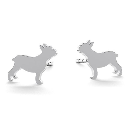 Sterling Silver Puppy Stud Earrings