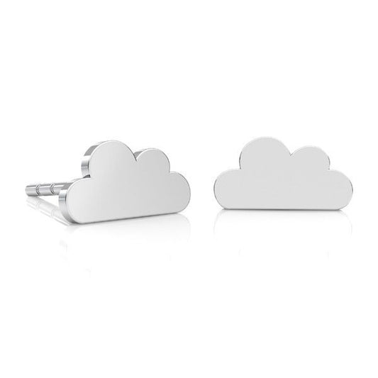 Sterling Silver Cloud Stud Earrings